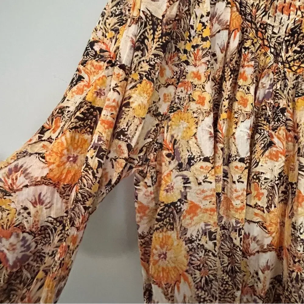 Free People Cool Meadow Printed Top S - Picture 5 of 6